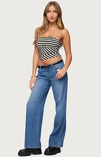 Edikted Nikoletta Straight Leg Low Rise Jeans