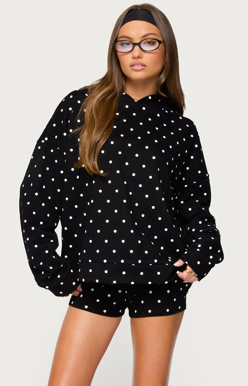 Edikted Chelsie Polka Dot Hoodie