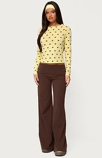 Edikted Maricelle Polka Dot Long Sleeve T-Shirt