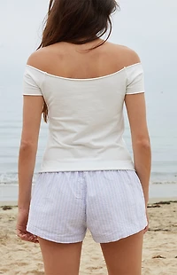 John Galt White Bonnie 14 Off-The-Shoulder Top