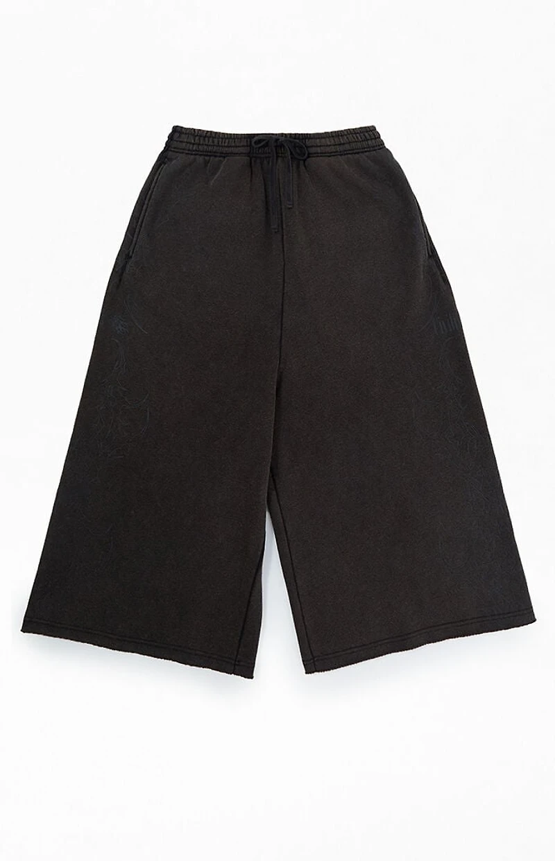 Civil Washed Black Cropped Baggy Sweatpants