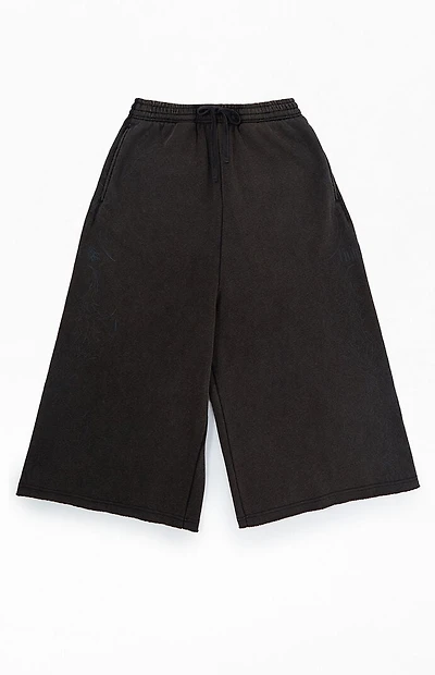 Civil Washed Black Cropped Baggy Sweatpants