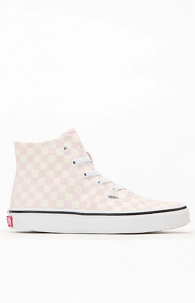 Vans Kids Pink Checkerboard Authentic Hi Zip Shoes