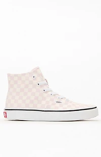 Vans Kids Pink Checkerboard Authentic Hi Zip Shoes