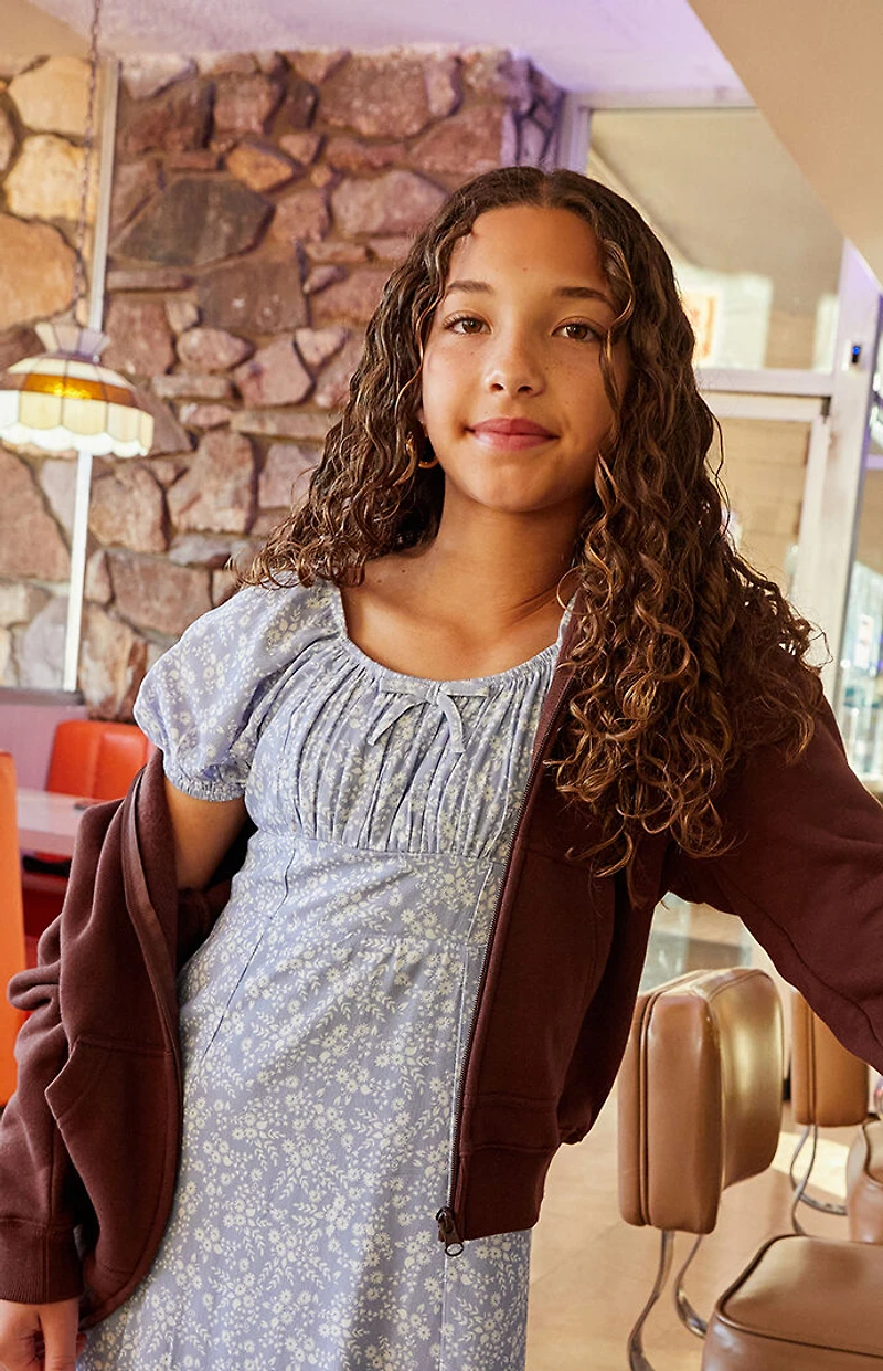 Pacsun Kids Blue Floral Mini Dress