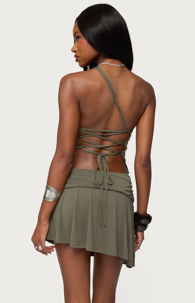 Edikted Janah Asymmetric One Shoulder Backless Top