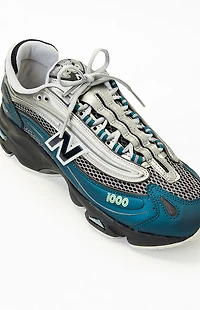 New Balance Silver & Blue 1000 Shoes
