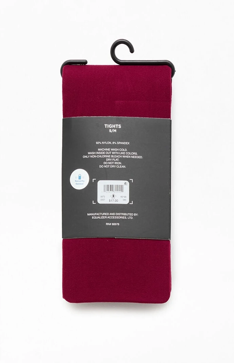 Pacsun Burgundy Solid Color Tights