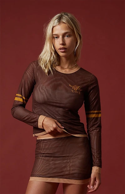 WISH ME LUCK Billiards Mesh Mini Skirt