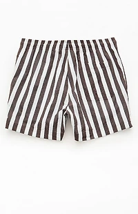Pacsun Sand Striped Seersucker 4.5" Swim Trunks