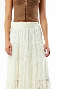 Your Favorite High-Low Lace Midi Skirt