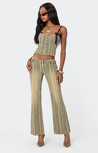 Edikted Eternity Pinstripe Flare Jeans