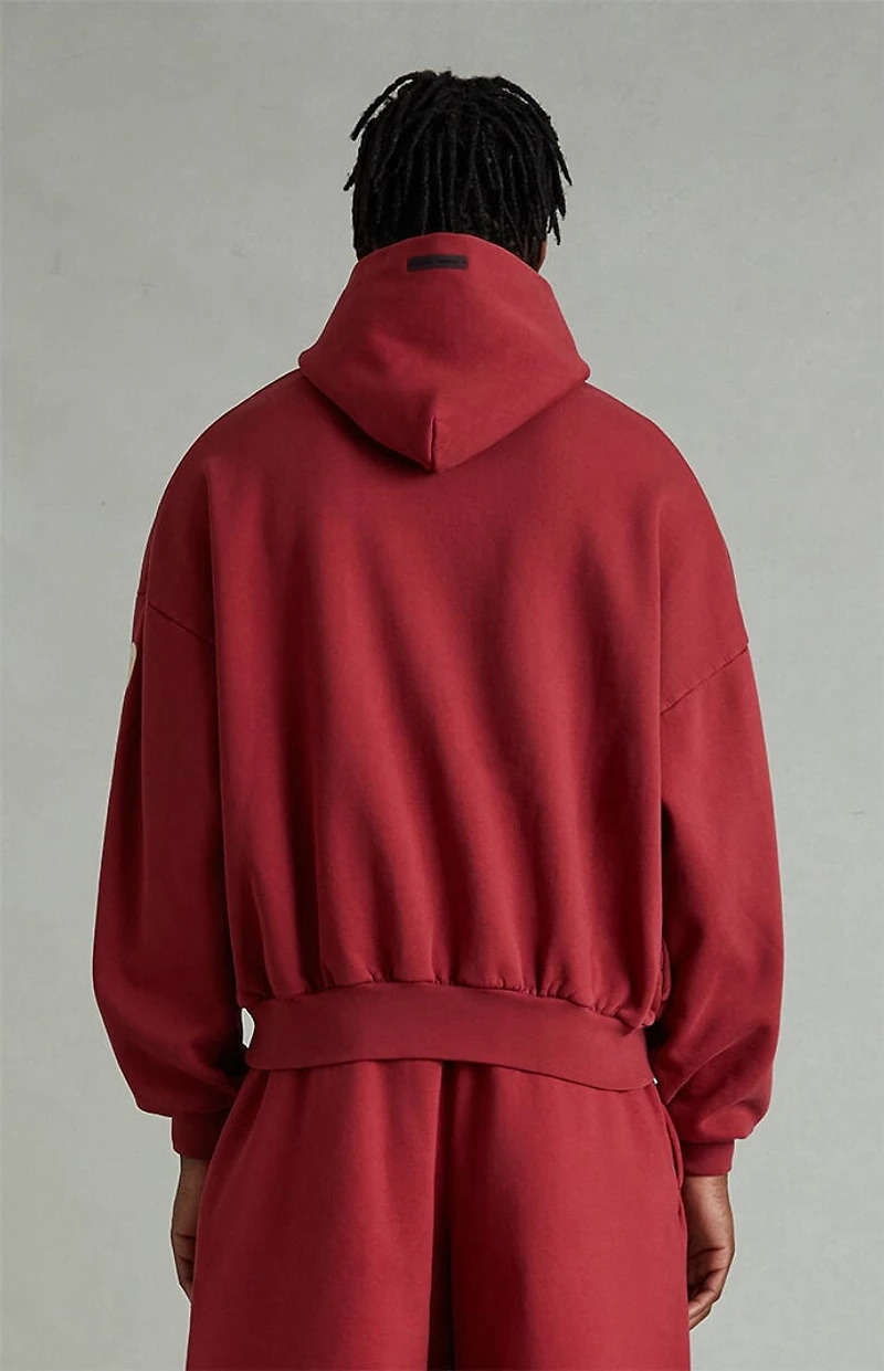 Fear of God ESSENTIALS Crimson Cropped Relaxed Hoodie