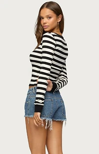 Edikted Rainey Striped Long Sleeve Top