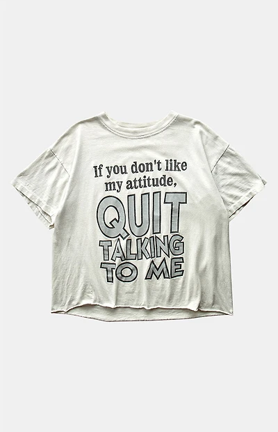 PS VINTAGE 90s if You Don't Like My Attitude Cropped Graphic T-Shirt