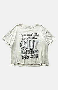 PS VINTAGE 90s if You Don't Like My Attitude Cropped Graphic T-Shirt