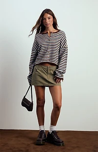 Beverly and Beck Georgia Scarf Button Down Cardigan