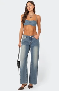 Edikted Brandy Denim Bralette