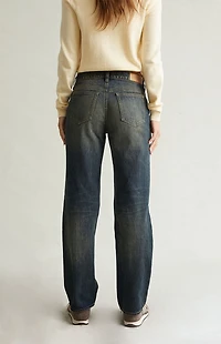 Pacsun Jordyn Low Rise Straight Leg Jeans Tinted Dark Blue