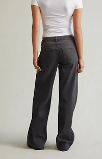 Pacsun Casey Low Rise Baggy Jeans Glitter Drawstring Gray