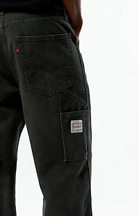 Levi's 568 Dark Green Loose Straight Double Knee Carpenter Jeans