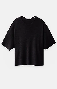 Fear of God ESSENTIALS Jet Black Merino Wool Short Sleeve Knit T-Shirt