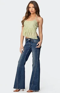 Edikted Asymmetric Lace Halter Top