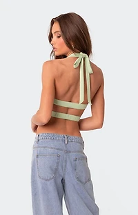 Edikted Cady Tie Front Cut Out Top