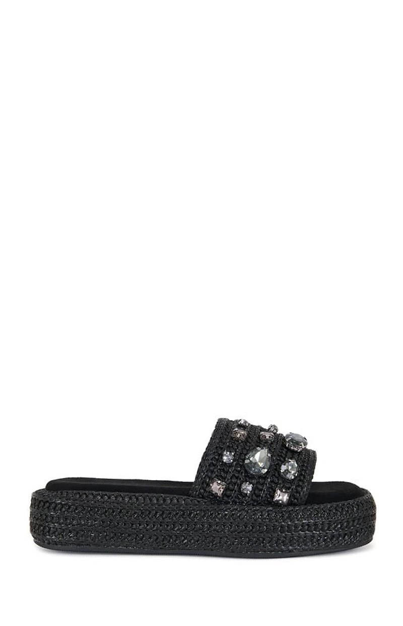 AZALEA WANG Women's Black Baste Sandals