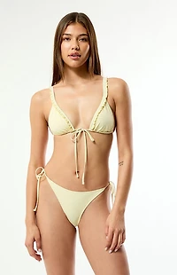 Pacsun Yellow Gingham Summer Side Tie Bikini Bottom