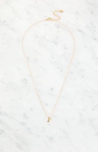 LA Hearts Y Initial 14K Gold Plated Necklace
