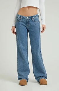 Pacsun Zoe Low Rise Girlfriend Jeans Medium Wash
