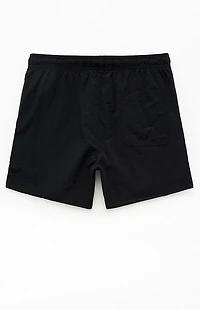 Pacsun Jet Black Collegiate 4.5" Swim Trunks