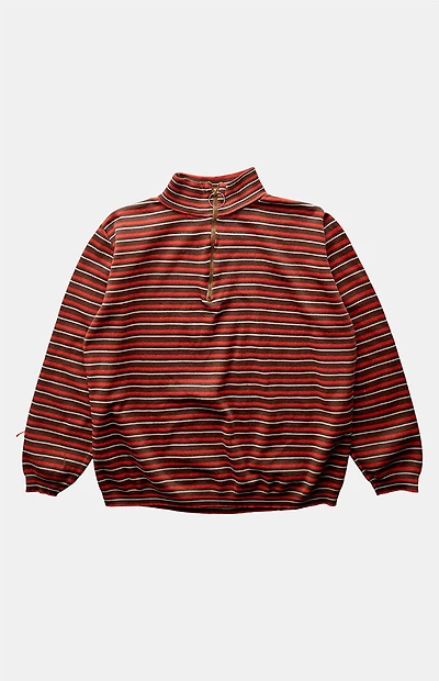 PS VINTAGE 90s Striped Quarterzip Cropped Sweatshirt