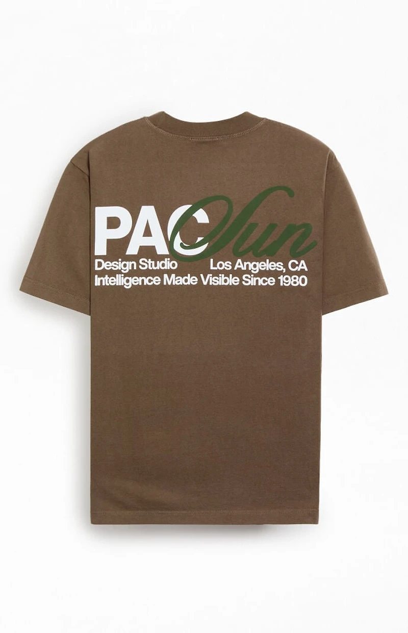 Pacsun Brown Design Studio T-Shirt