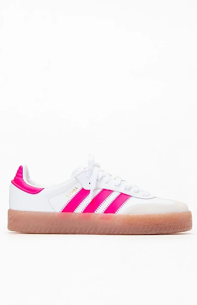 adidas Kids White & Pink Samba Shoes