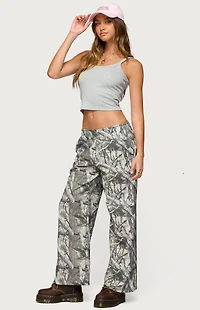 Edikted Camo Straight Leg Sweatpants