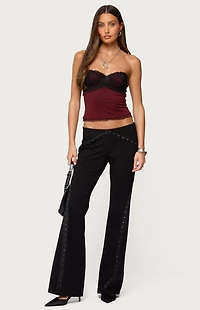Edikted Contrast Lacey Mesh Bra Top