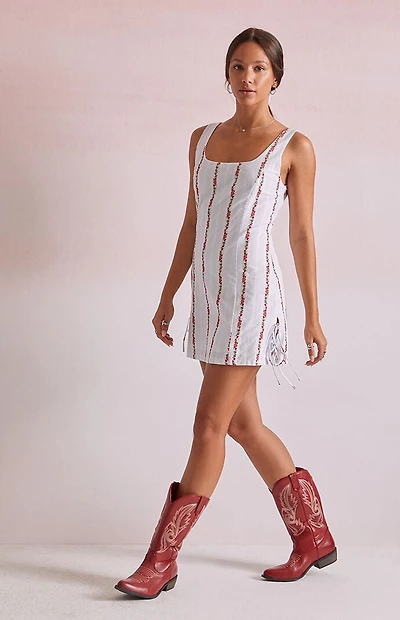 Beverly and Beck Katie Floral Stripe Mini Dress