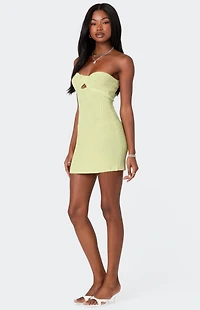 Edikted Sammie Twist Front Knit Mini Dress