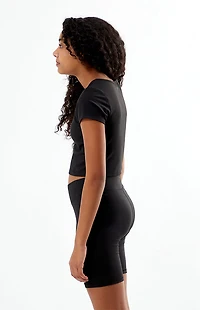 PAC 1980 Kids WHISPER Active Black Crossover Biker Shorts