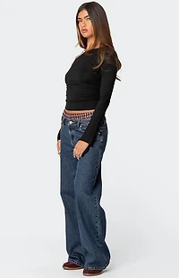 Edikted Stacie Asymmetric Long Sleeve Top