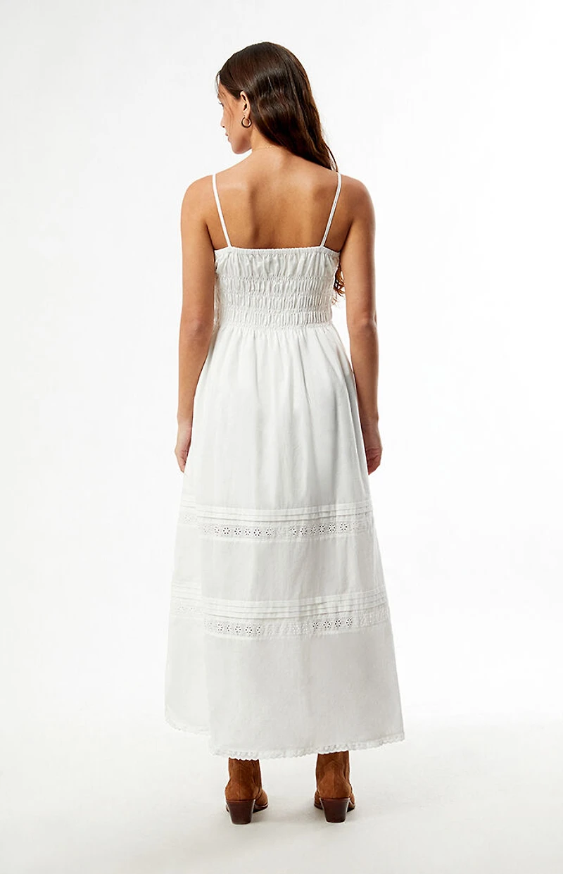 Rhythm Broderie Lace Gathered Maxi Dress