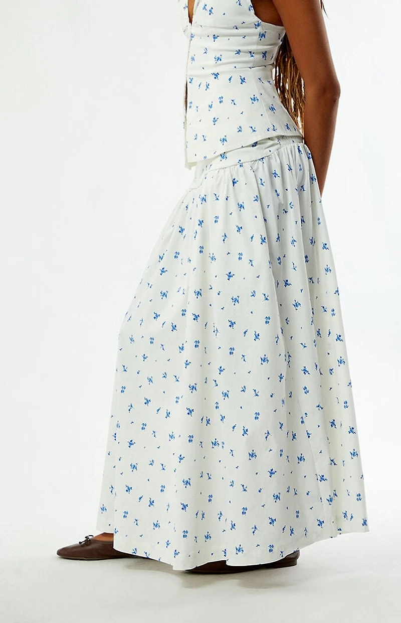 WEWOREWHAT Ruched Waist Midi Skirt