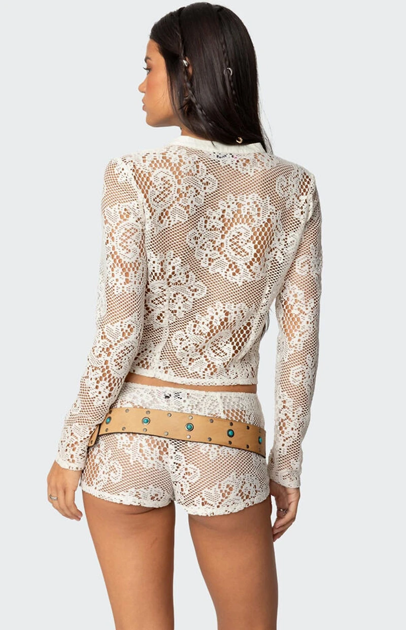 Edikted Peyson Sheer Lace Top