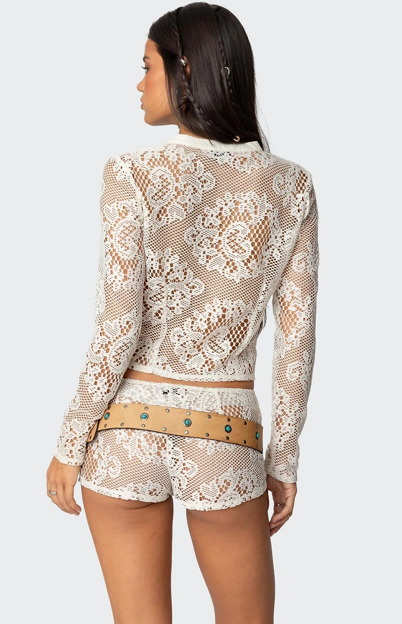 Edikted Peyson Sheer Lace Top