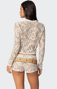 Edikted Peyson Sheer Lace Top