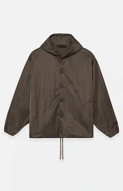 Fear of God ESSENTIALS Brown Textured Nylon Hooded Jacket