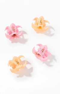 LA Hearts 4 Pack Mini Plumeria Hair Claw Clips