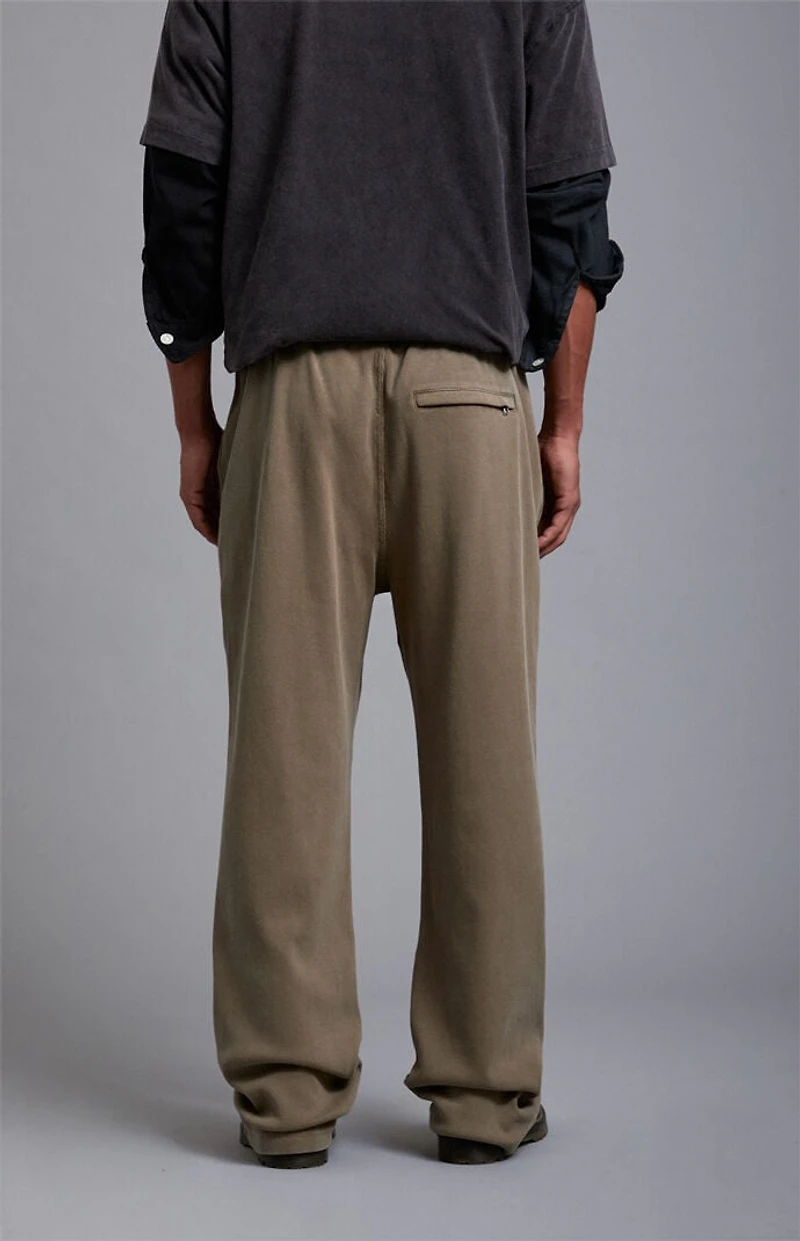 A.R.C. Green Ribbed Baggy Sweatpants